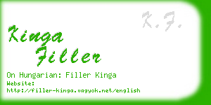 kinga filler business card